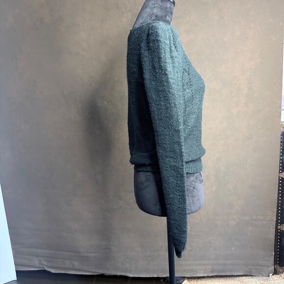 Vintage The Limited Black Lace-Knit Sweater Crewneck Size M Acrylic / Nylon - Picture 5 of 10